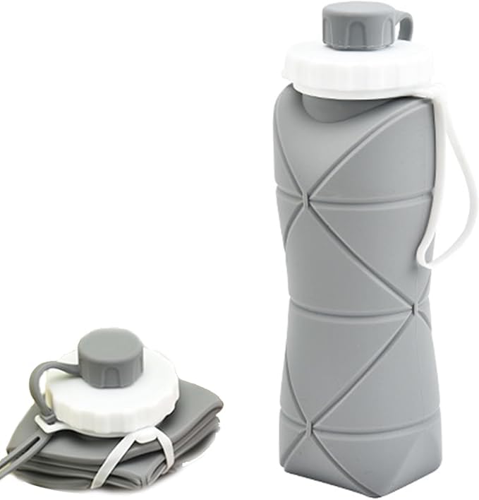 Silicone Folding Water Bottle for Travel, Gym, Hiking & Office