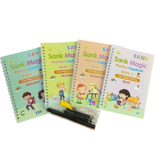 SANK MAGIC PRACTICE COPYBOOKS FOR KIDS – ALPHABET, NUMBERS, DRAWING & MATH – AGES 3+
