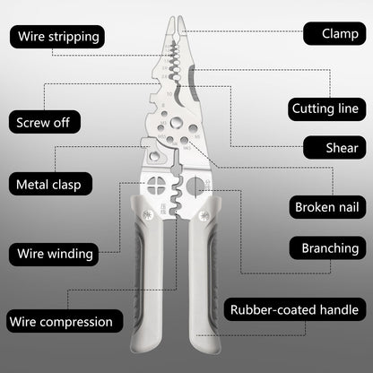 Multifunctional 8-in-1 Nail Breaker Pliers & Multi-Tool