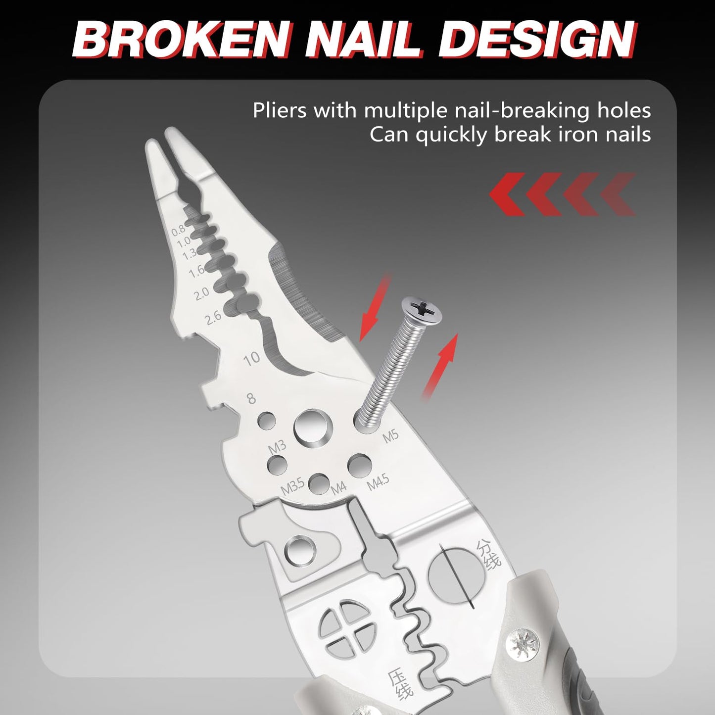Multifunctional 8-in-1 Nail Breaker Pliers & Multi-Tool