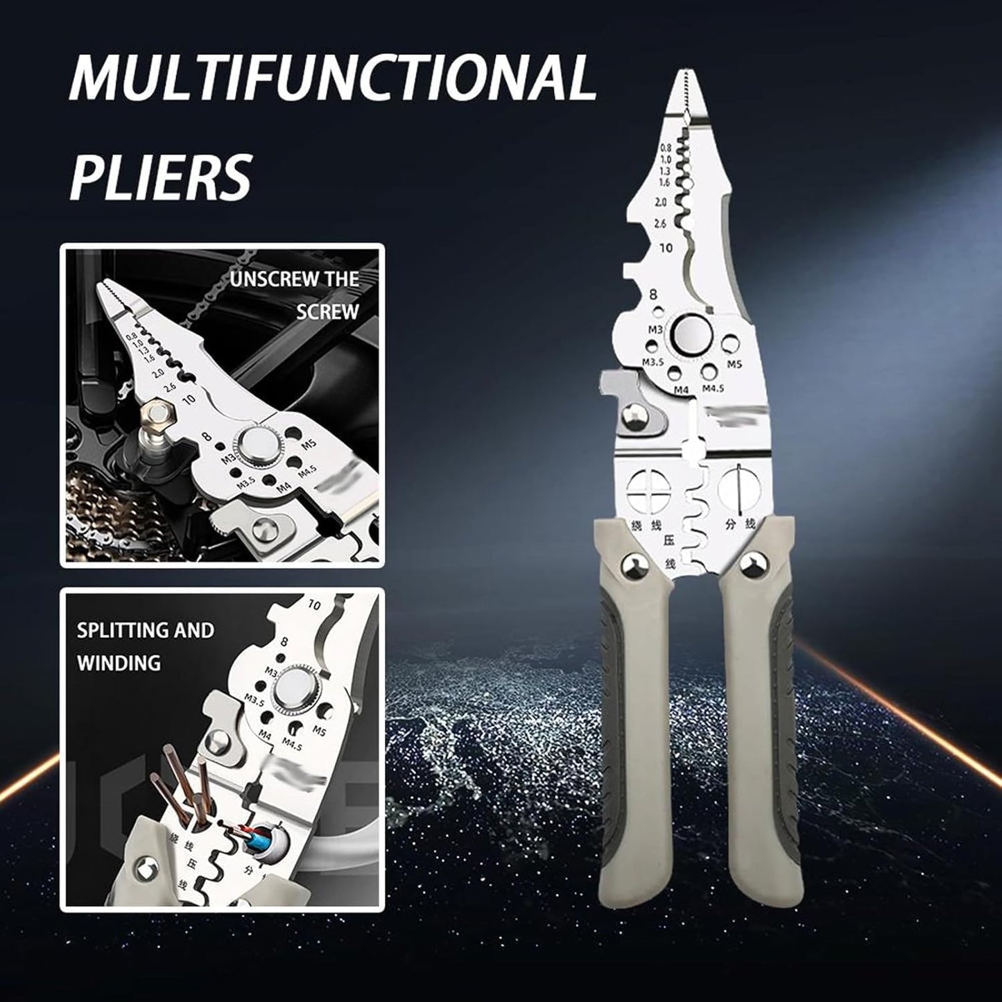 Multifunctional 8-in-1 Nail Breaker Pliers & Multi-Tool